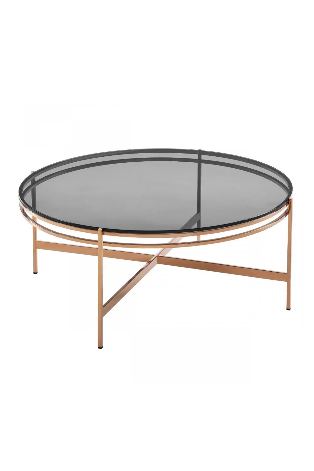 Luxury Round Smoked Glass Coffee Table Modern Italian Style for Villa