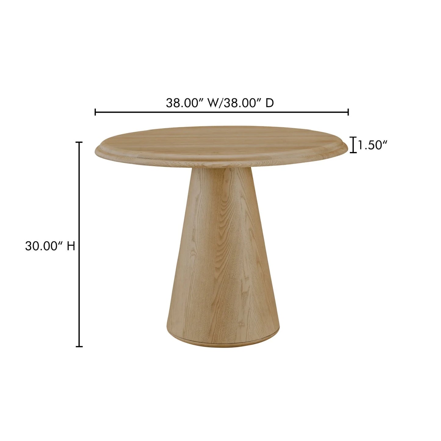 Luxury Round Solid Ash Dining Table Modern Italian Style for Villa