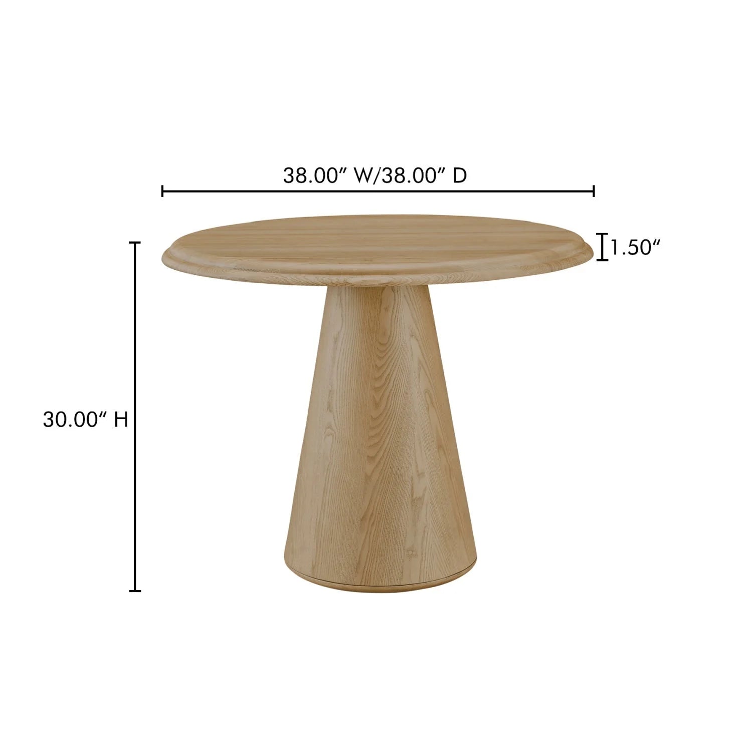 Luxury Round Solid Ash Dining Table Modern Italian Style for Villa
