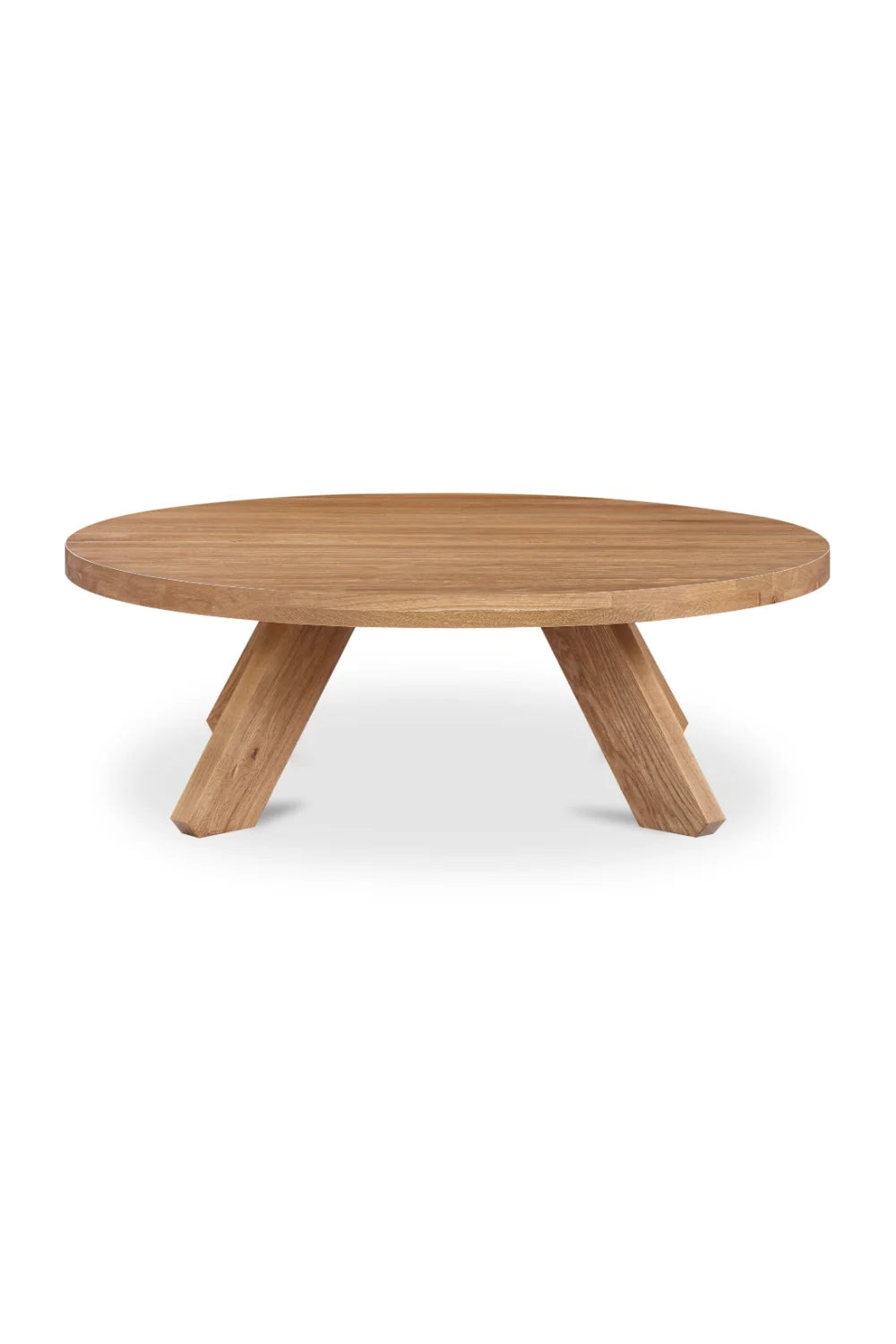 Luxury Round Solid Oak Coffee Table Modern Italian Style for Villa