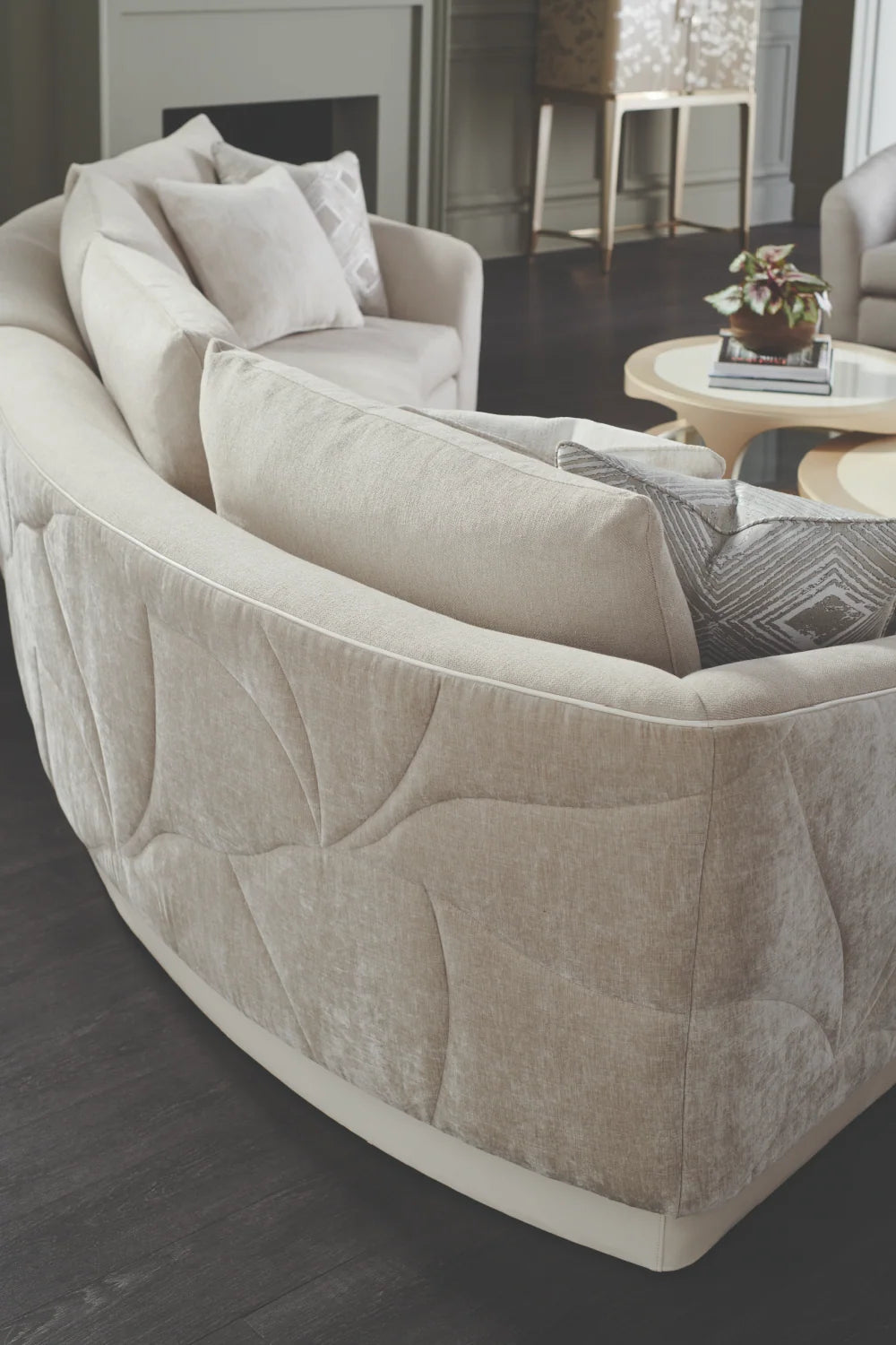 Luxury Round Stone Accent Table Modern Italian Style for Villa