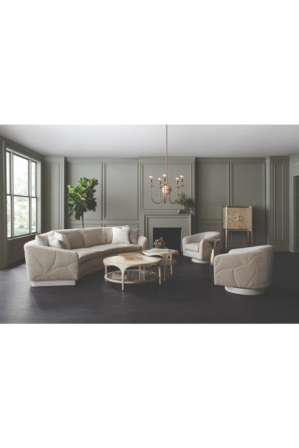 Luxury Round Stone Accent Table Modern Italian Style for Villa