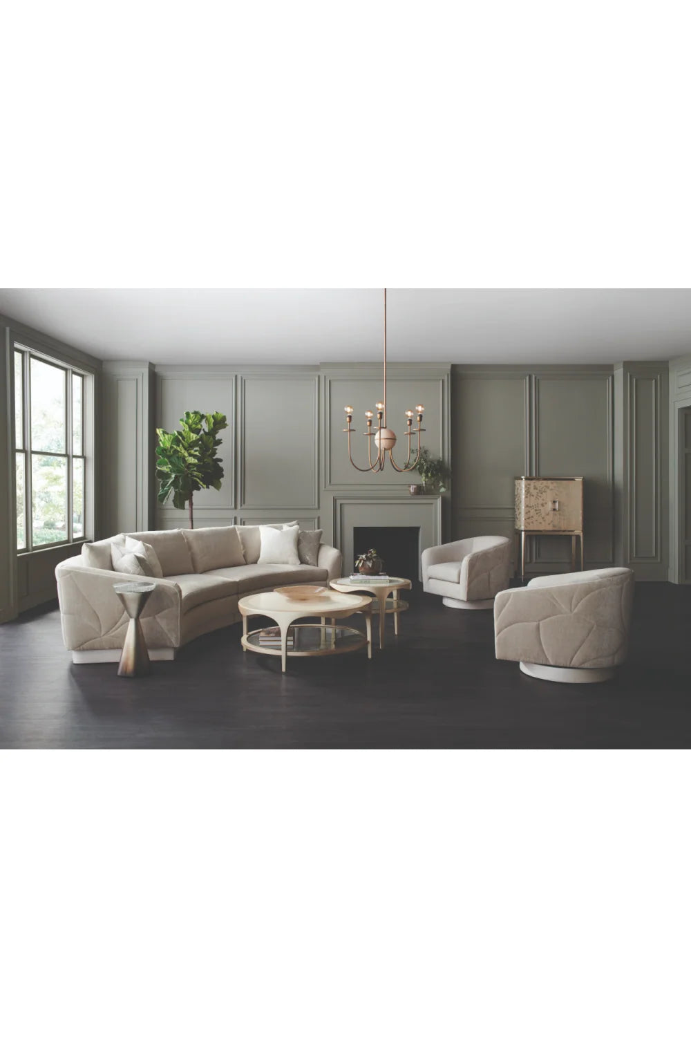 Luxury Round Stone Accent Table Modern Italian Style for Villa