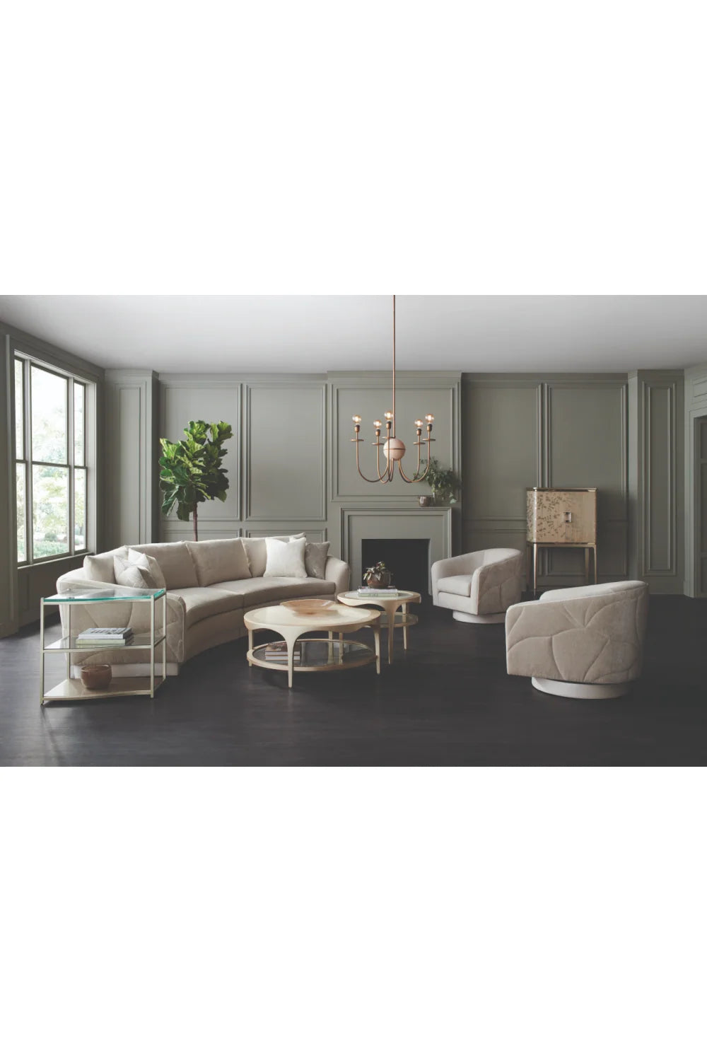 Luxury Round Stone Accent Table Modern Italian Style for Villa