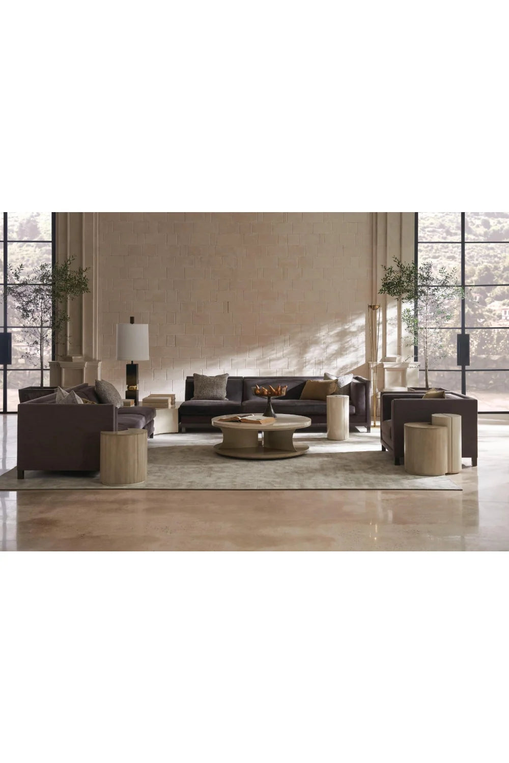 Luxury Round Swivel Cocktail Table Modern Italian Style for Villa