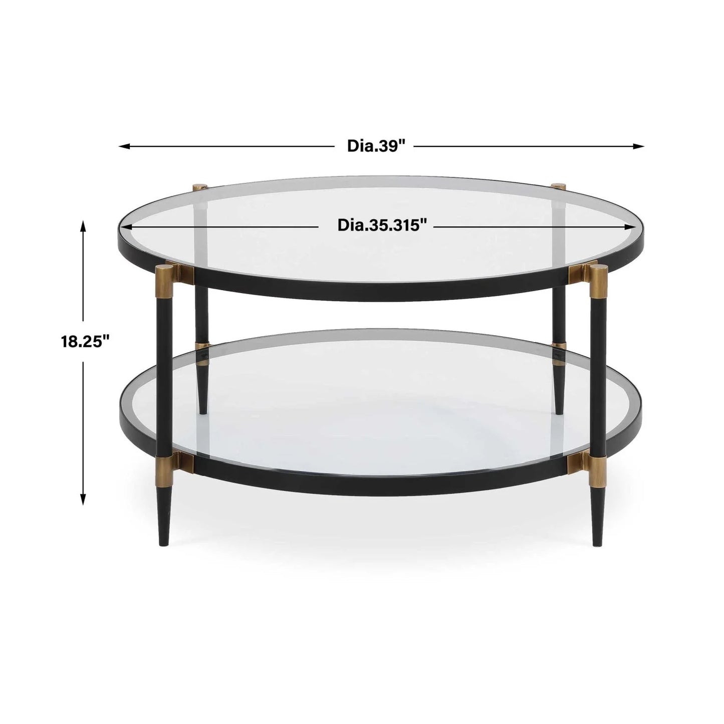 Luxury Round Tempered Glass Coffee Table Modern Italian Style for Villa
