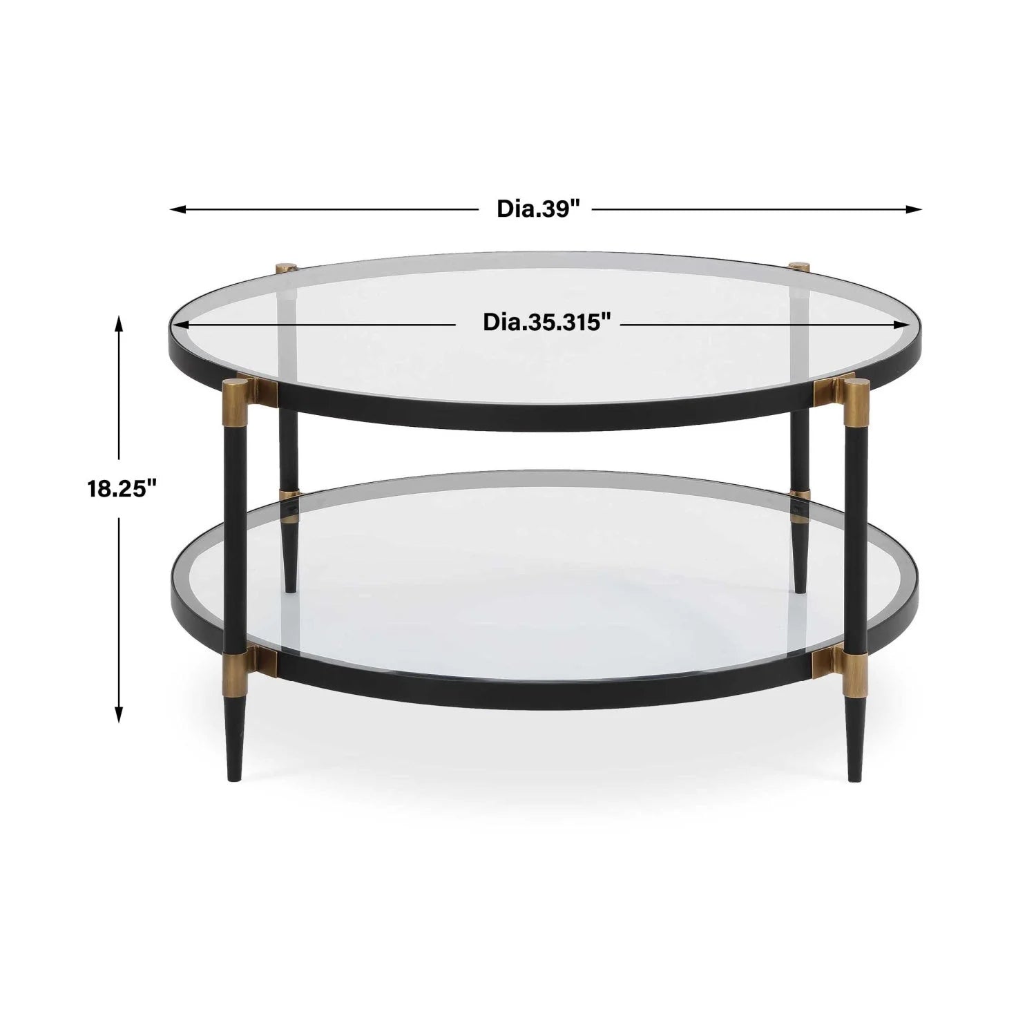 Luxury Round Tempered Glass Coffee Table Modern Italian Style for Villa