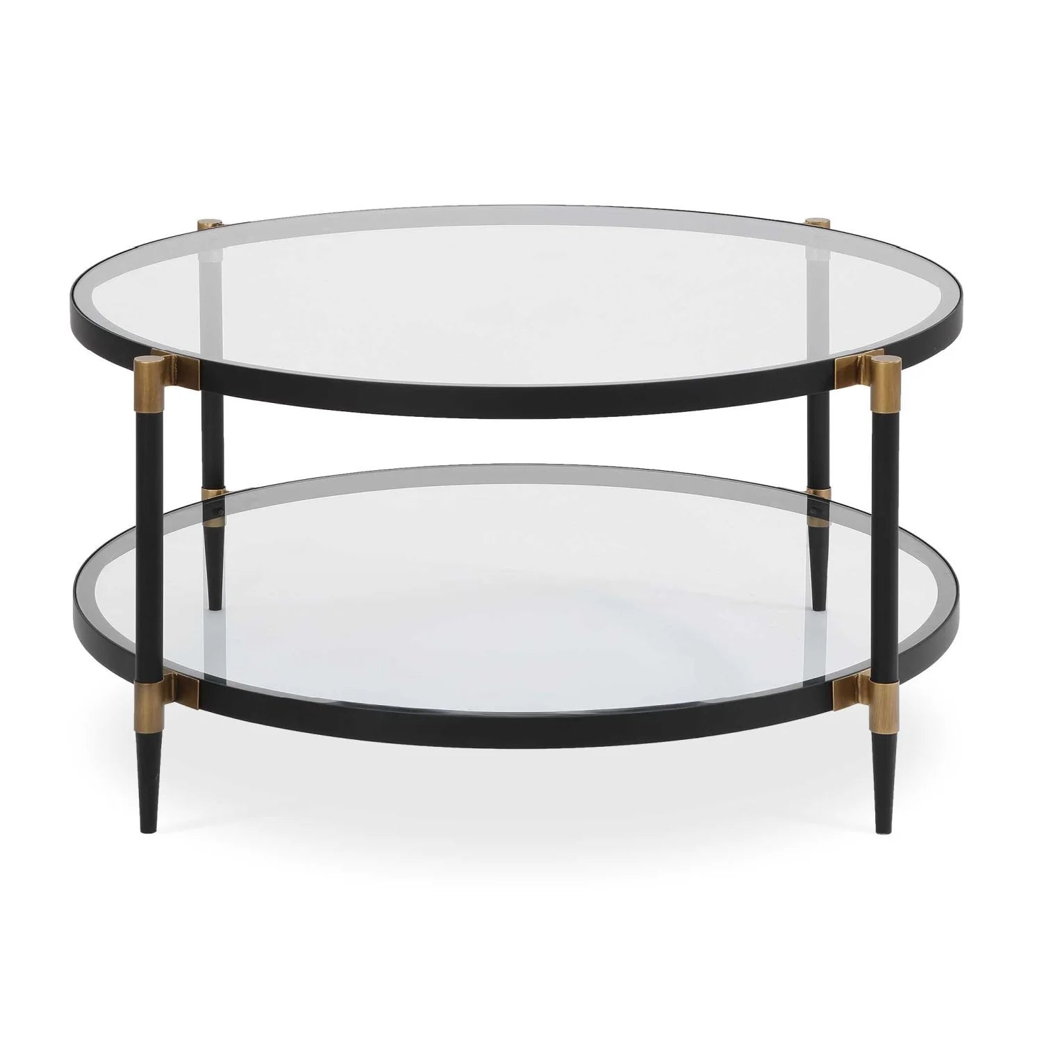 Luxury Round Tempered Glass Coffee Table Modern Italian Style for Villa