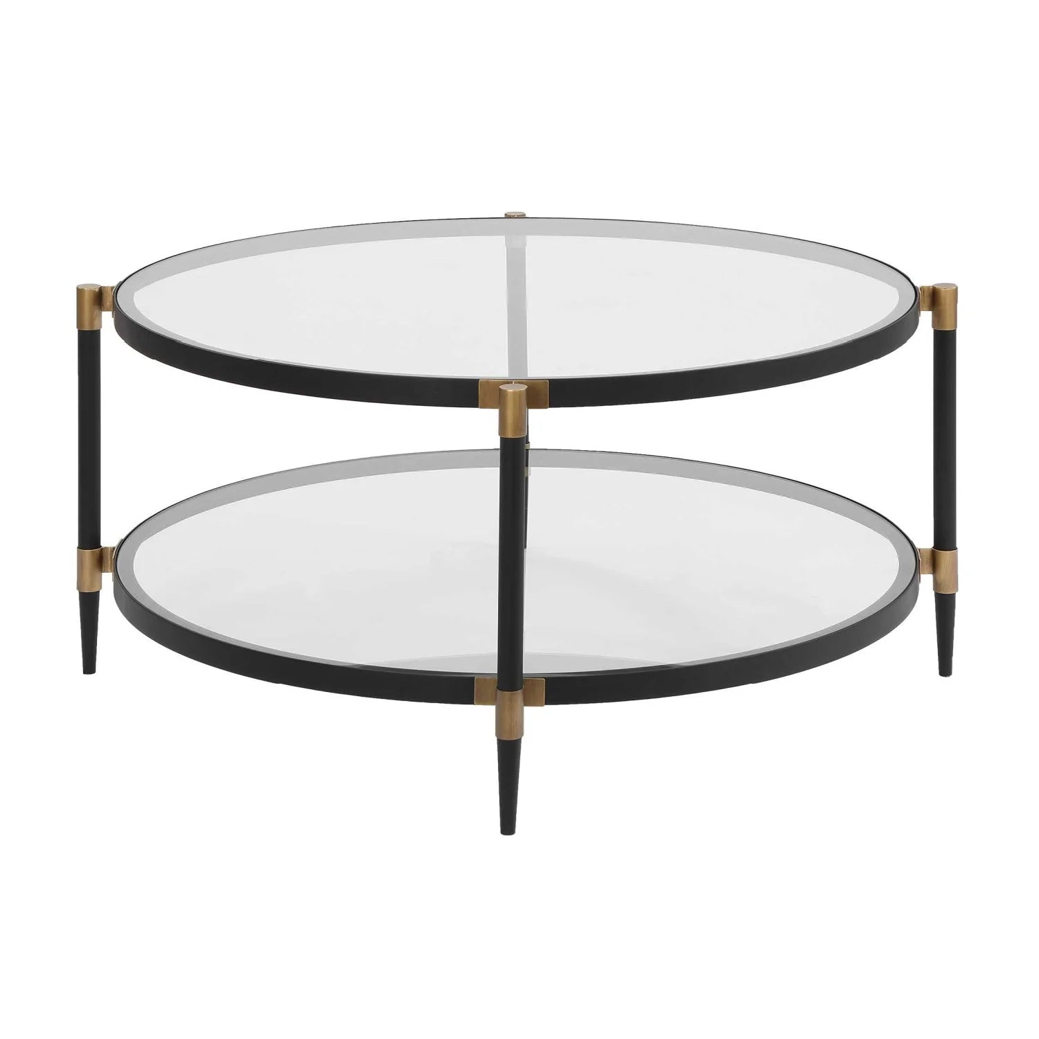 Luxury Round Tempered Glass Coffee Table Modern Italian Style for Villa