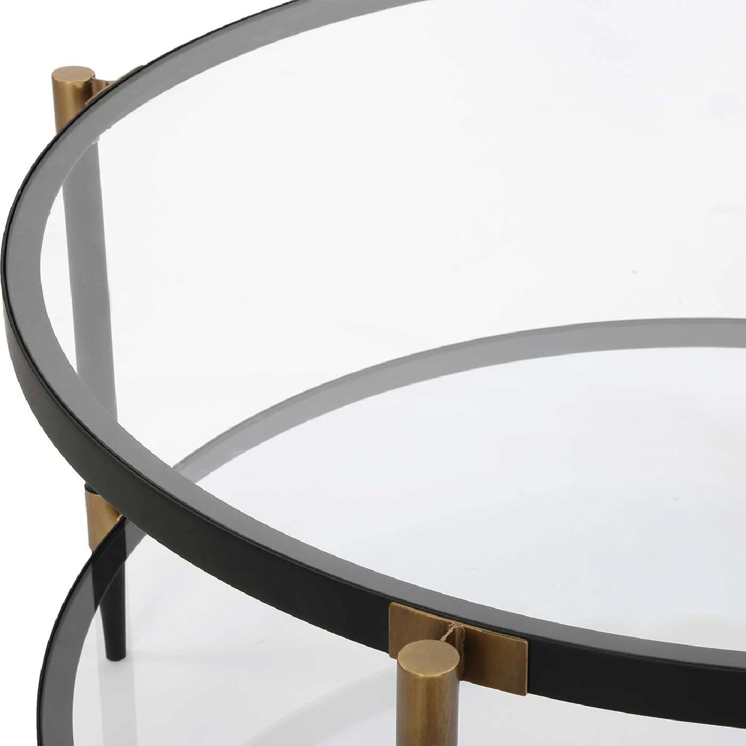 Luxury Round Tempered Glass Coffee Table Modern Italian Style for Villa