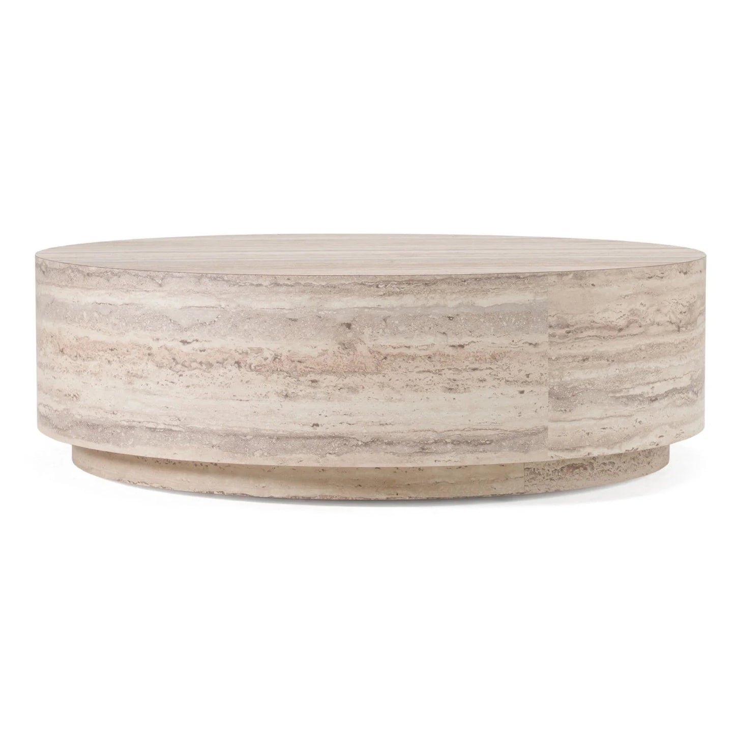 Luxury Round Travertine Coffee Table Modern Italian Style for Villa
