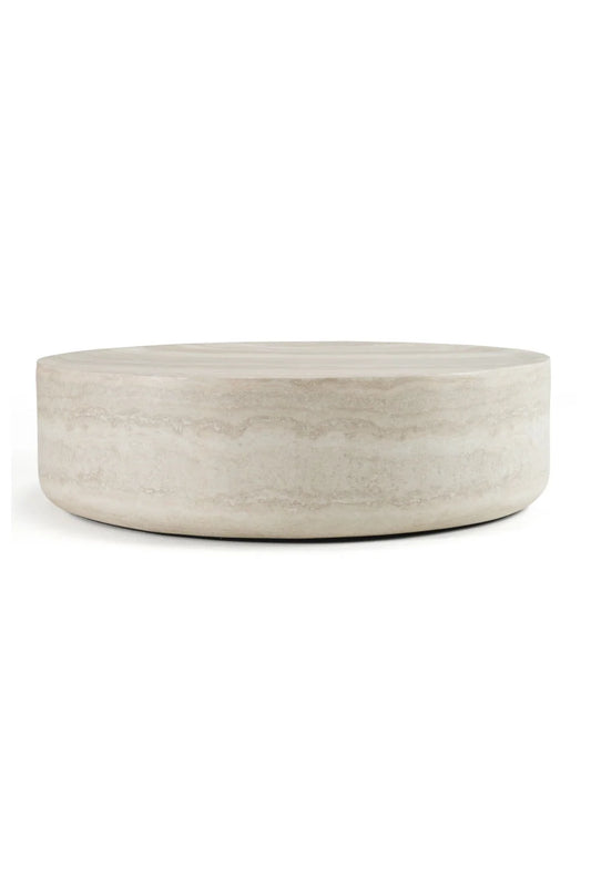 Luxury Round Travertine Coffee Table Modern Italian Style for Villa