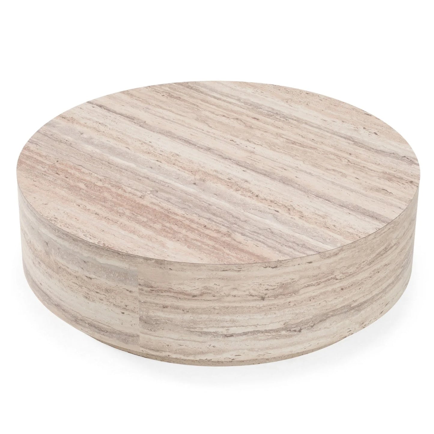 Luxury Round Travertine Coffee Table Modern Italian Style for Villa