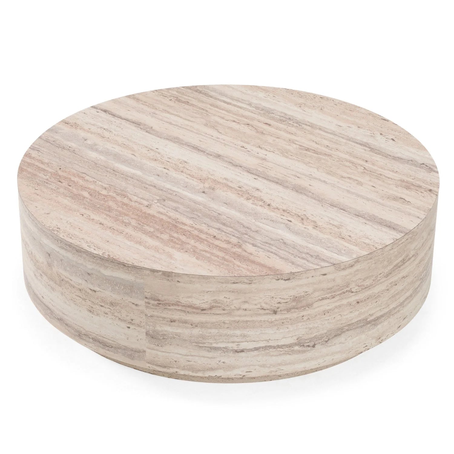 Luxury Round Travertine Coffee Table Modern Italian Style for Villa