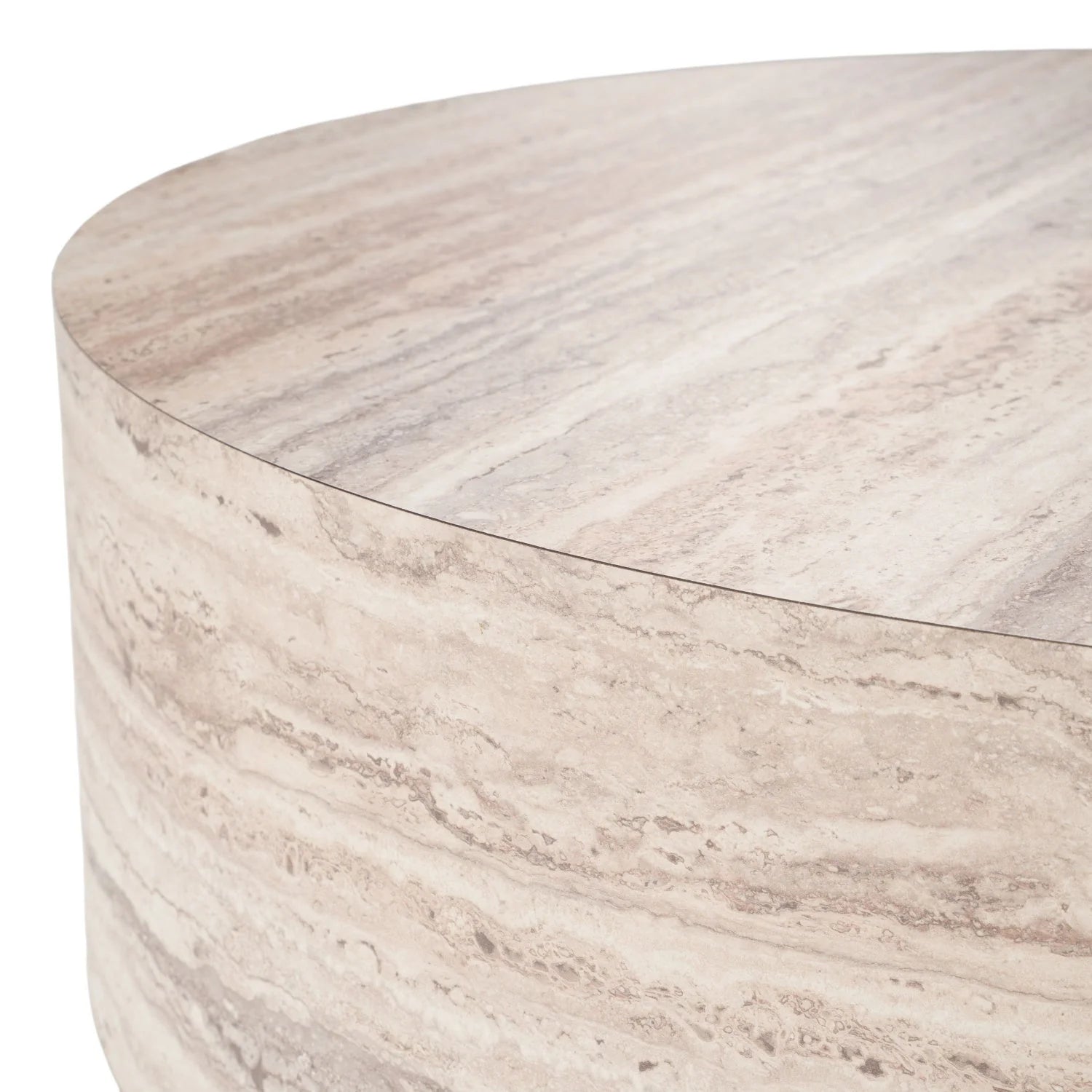 Luxury Round Travertine Coffee Table Modern Italian Style for Villa