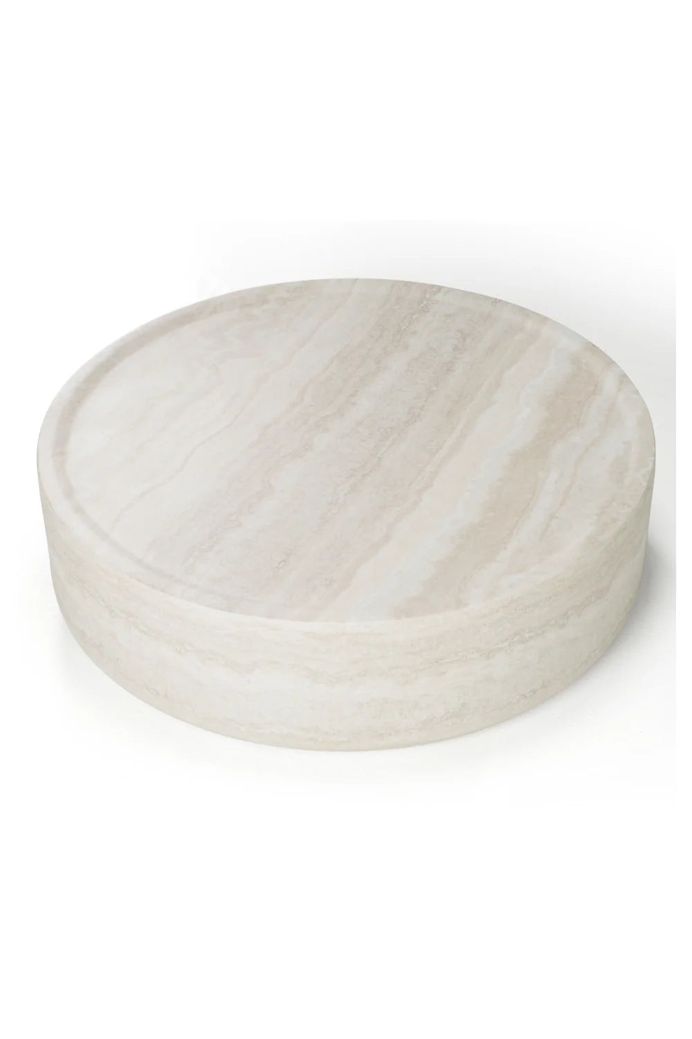 Luxury Round Travertine Coffee Table Modern Italian Style for Villa