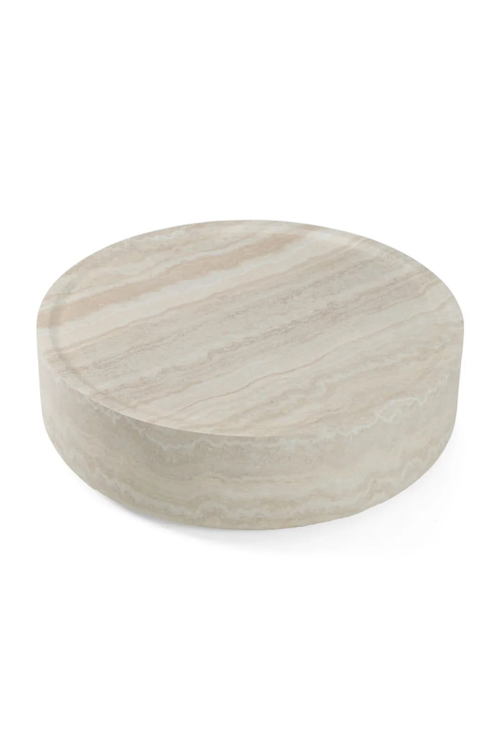 Luxury Round Travertine Coffee Table Modern Italian Style for Villa