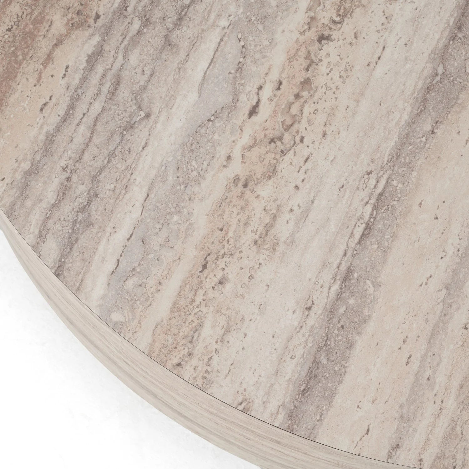 Luxury Round Travertine Coffee Table Modern Italian Style for Villa
