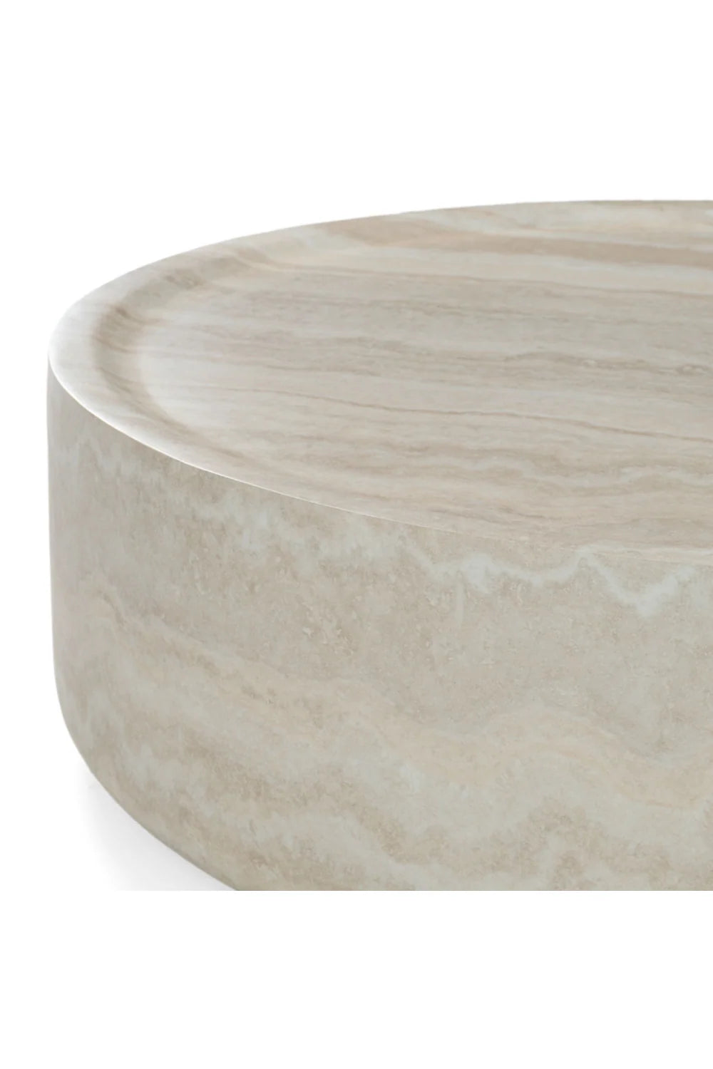 Luxury Round Travertine Coffee Table Modern Italian Style for Villa