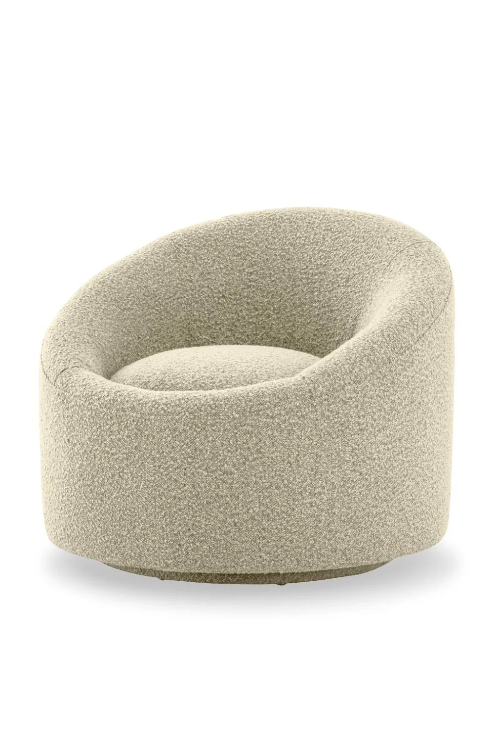 Luxury Round Upholstered Swivel Lounge Chair European Style for Villa