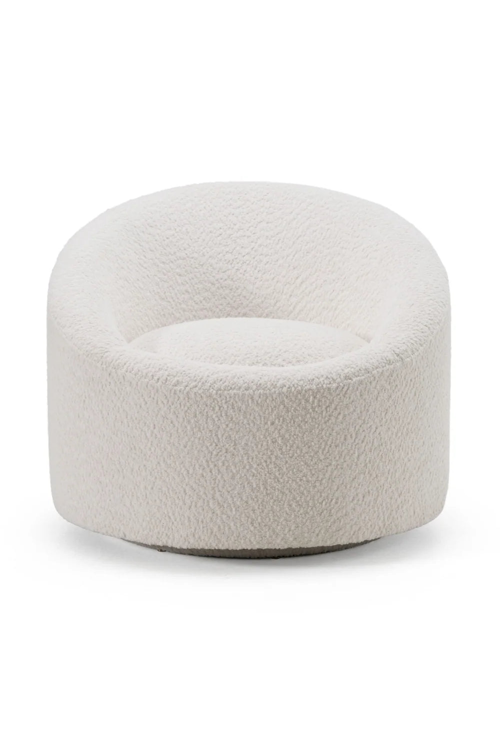 Luxury Round Upholstered Swivel Lounge Chair European Style for Villa