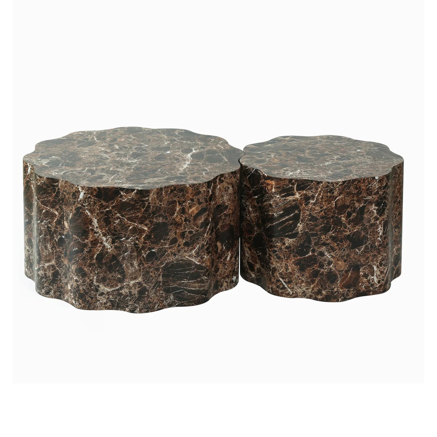 Luxury Round Walnut Coffee Tables Modern Italian Style for Villa