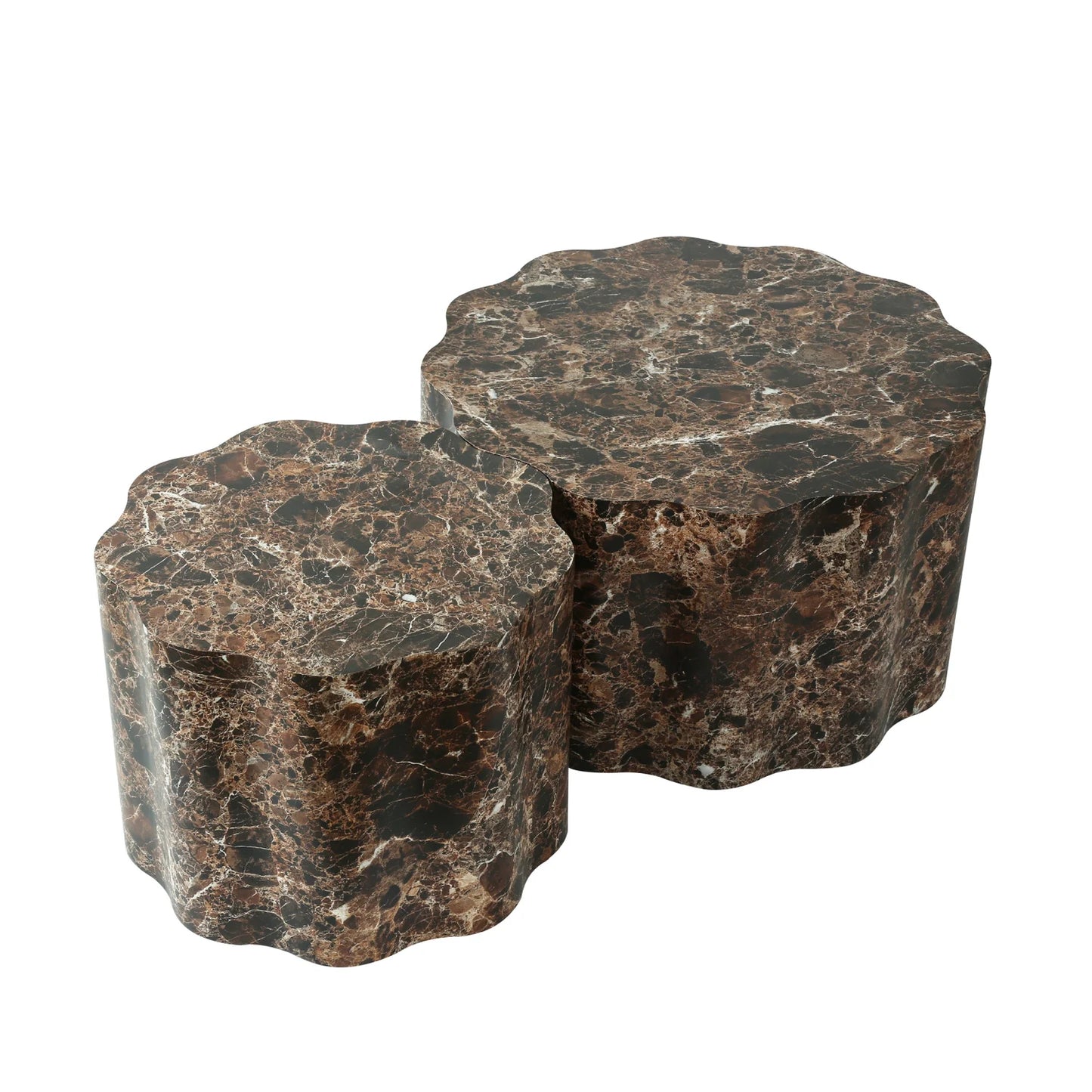 Luxury Round Walnut Coffee Tables Modern Italian Style for Villa