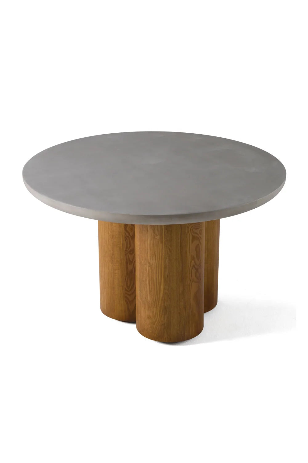 Luxury Round Walnut Veneer Dining Table Modern Italian Style for Villa