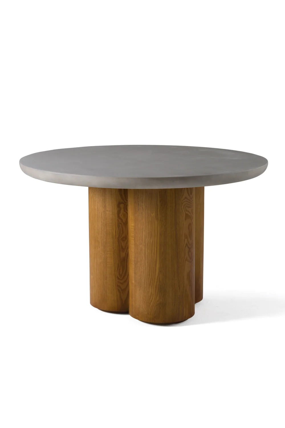 Luxury Round Walnut Veneer Dining Table Modern Italian Style for Villa