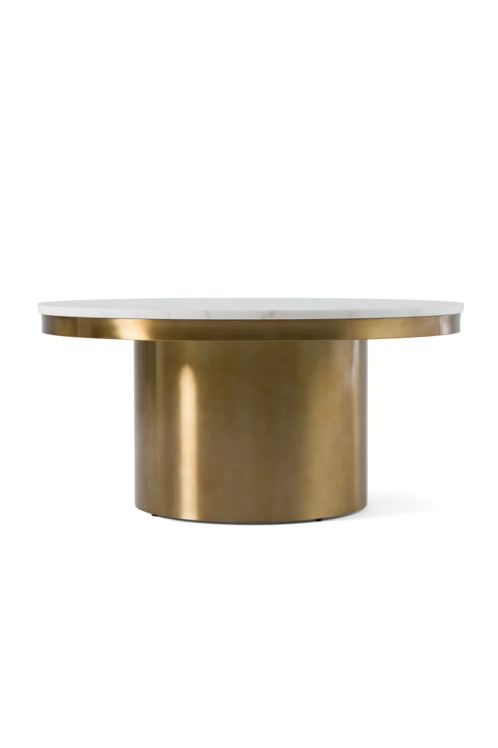Luxury Round White and Gold Coffee Table Modern Italian Style for Villa