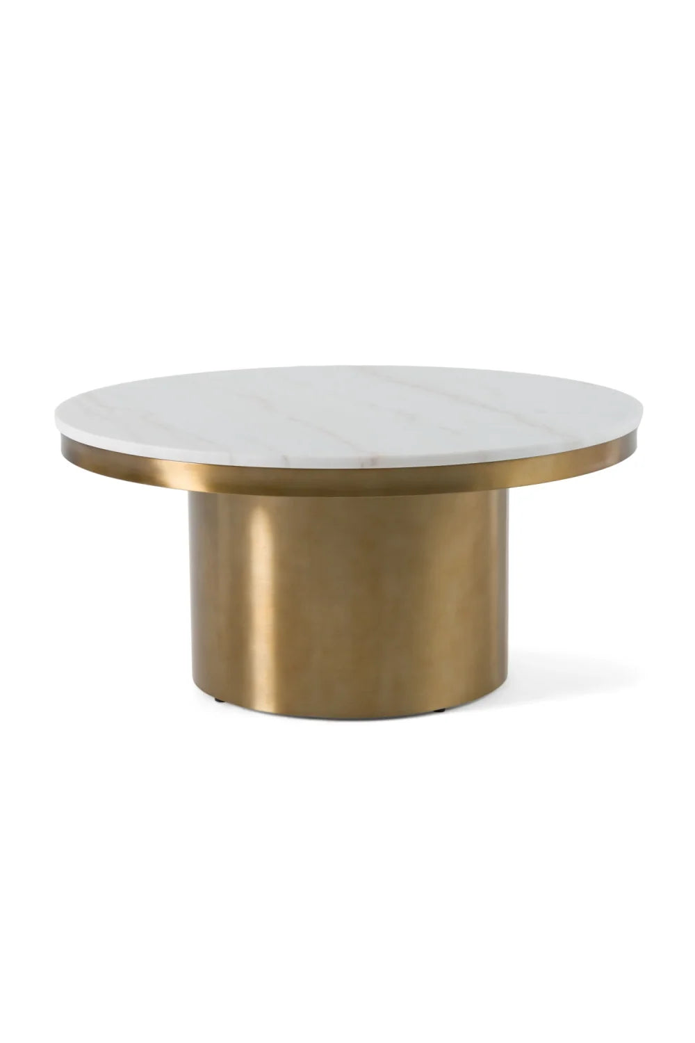 Luxury Round White and Gold Coffee Table Modern Italian Style for Villa