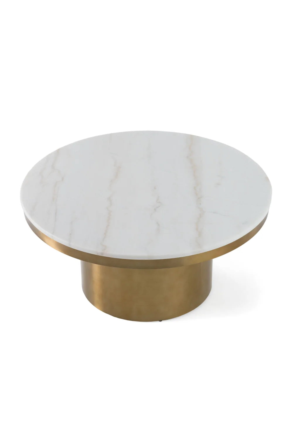 Luxury Round White and Gold Coffee Table Modern Italian Style for Villa