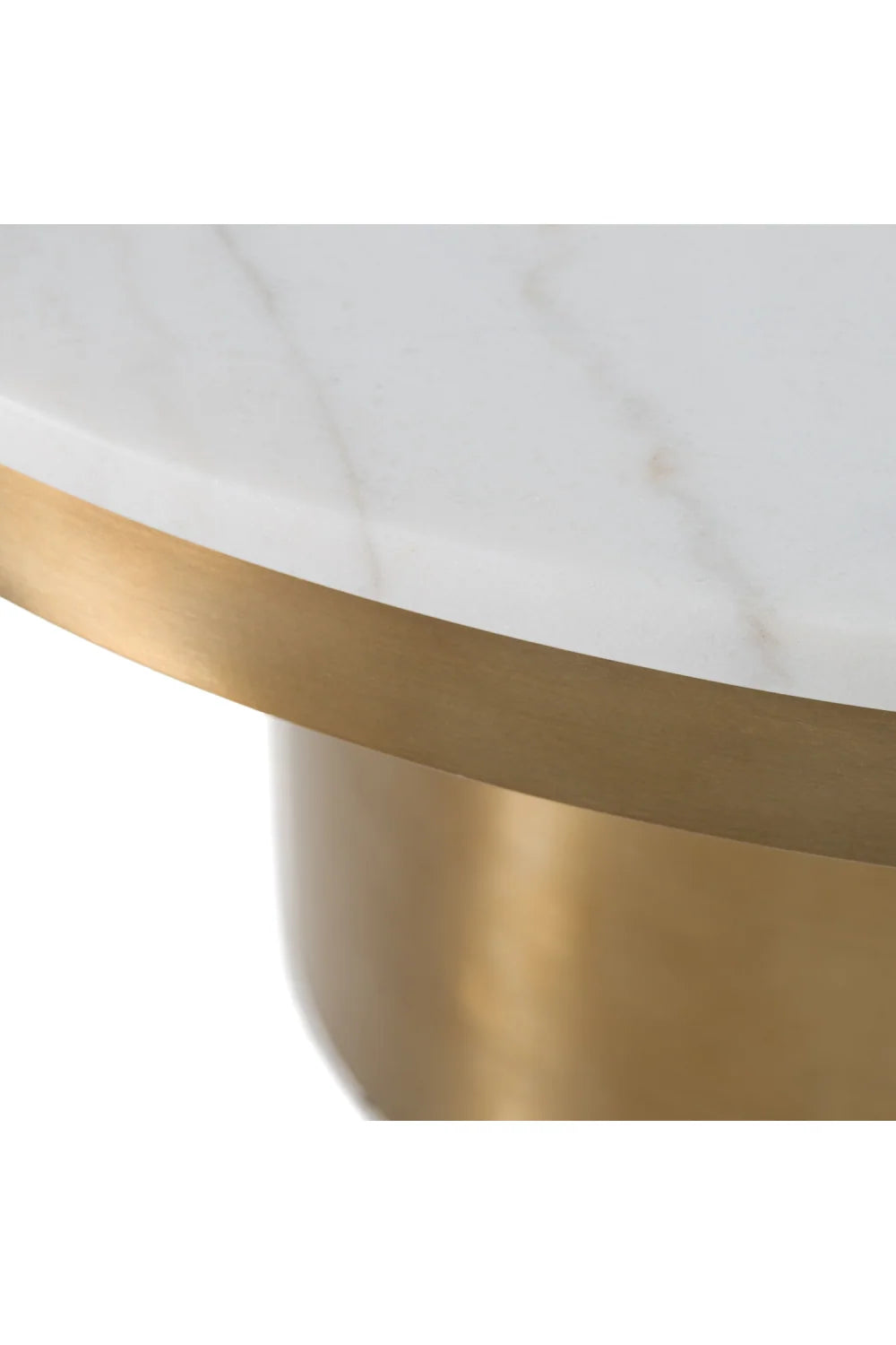 Luxury Round White and Gold Coffee Table Modern Italian Style for Villa
