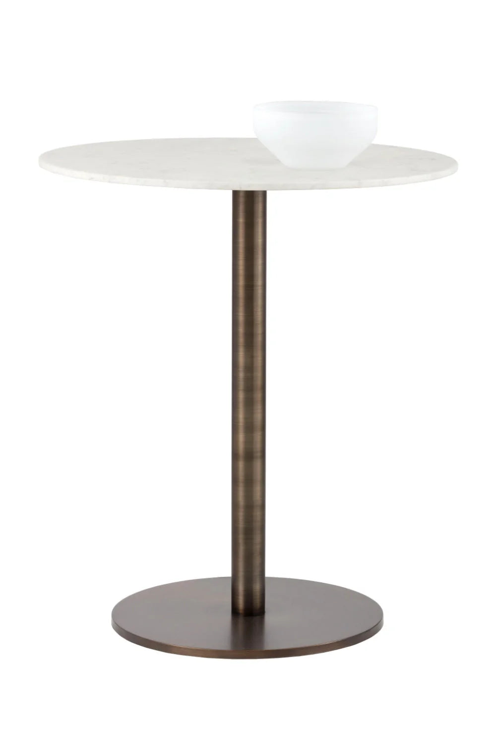 Luxury Round White Marble Bar Table Modern Italian Style for Villa