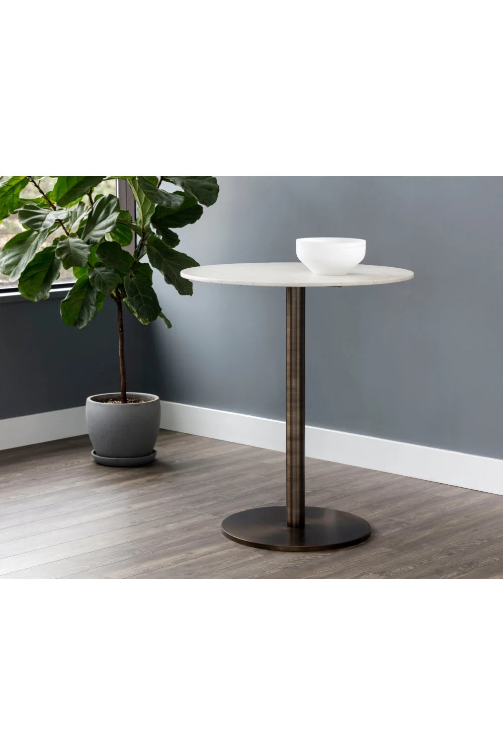 Luxury Round White Marble Bar Table Modern Italian Style for Villa