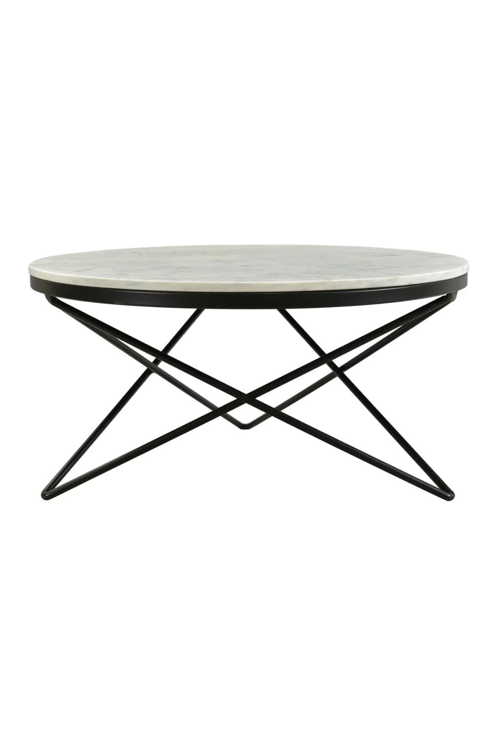 Luxury Round White Marble Coffee Table Modern Italian Style for Villa