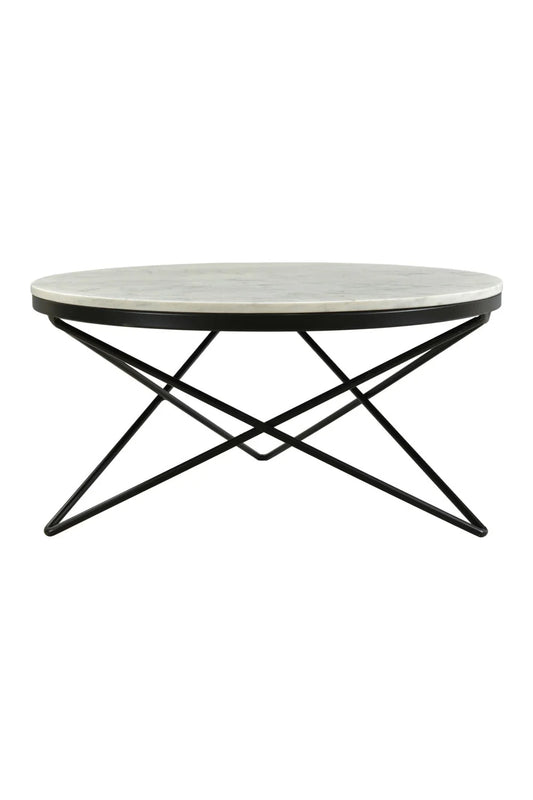 Luxury Round White Marble Coffee Table Modern Italian Style for Villa