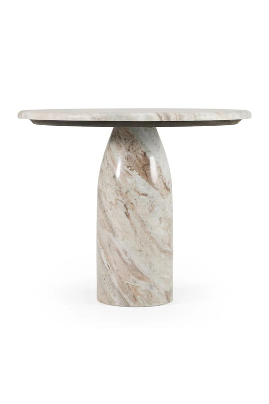Luxury Round White Marble Coffee Table Modern Italian Style for Villa