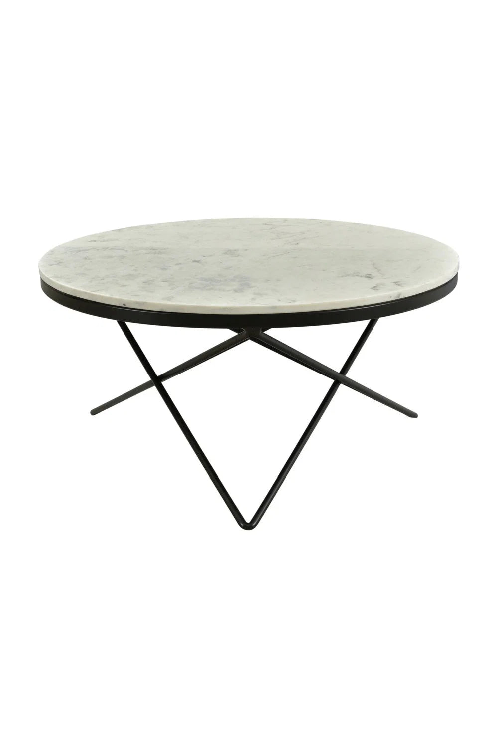 Luxury Round White Marble Coffee Table Modern Italian Style for Villa