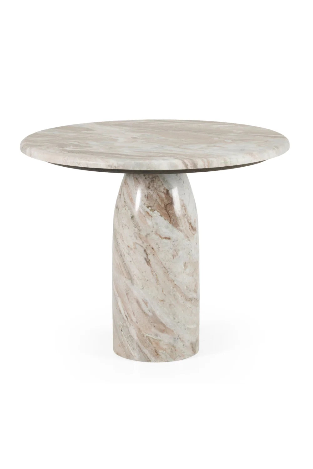 Luxury Round White Marble Coffee Table Modern Italian Style for Villa