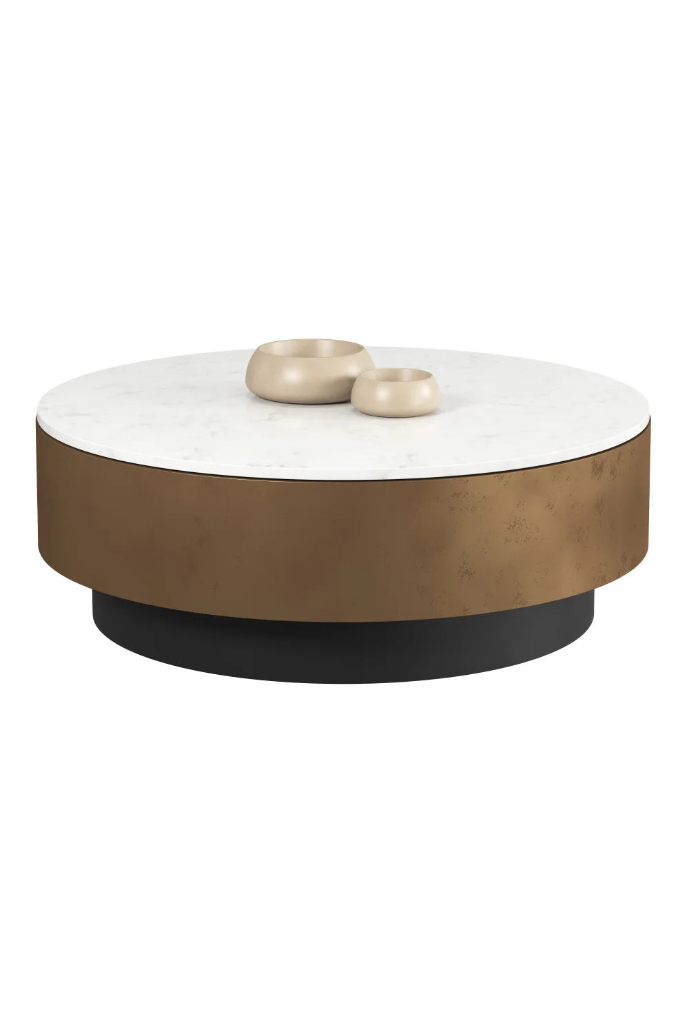 Luxury Round White Marble Coffee Table Modern Italian Style for Villa