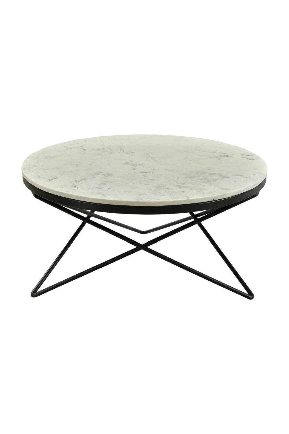 Luxury Round White Marble Coffee Table Modern Italian Style for Villa