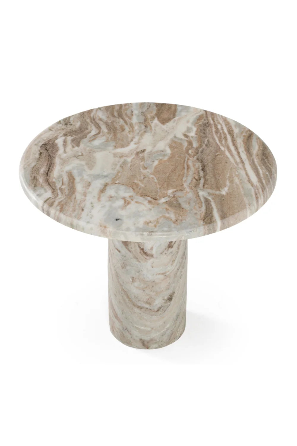 Luxury Round White Marble Coffee Table Modern Italian Style for Villa