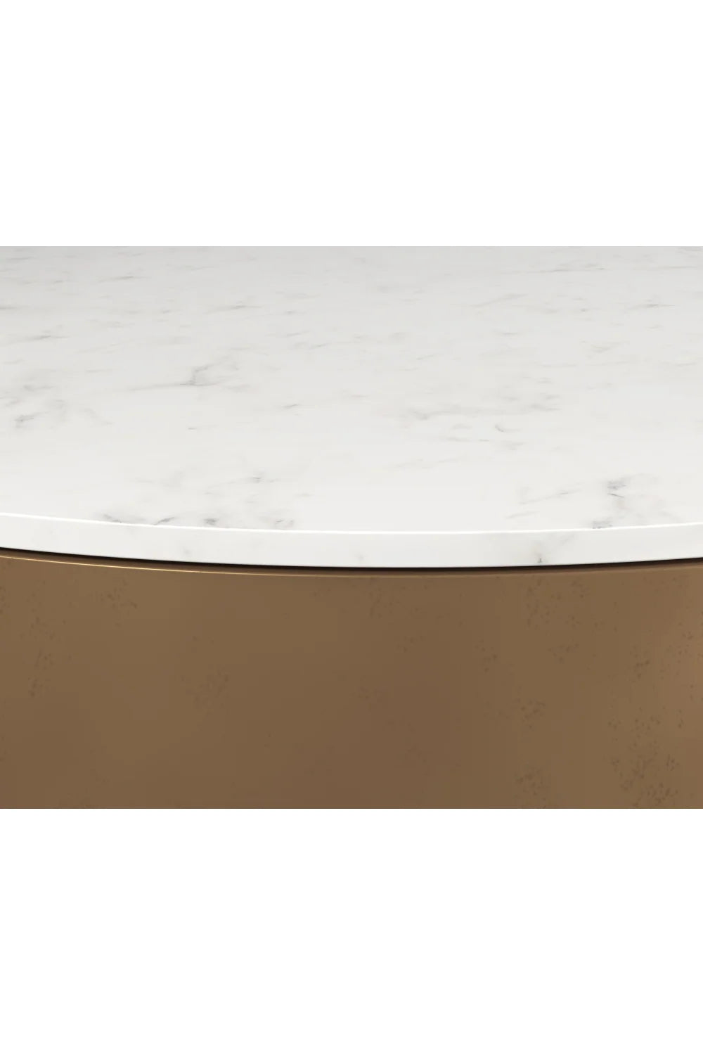 Luxury Round White Marble Coffee Table Modern Italian Style for Villa