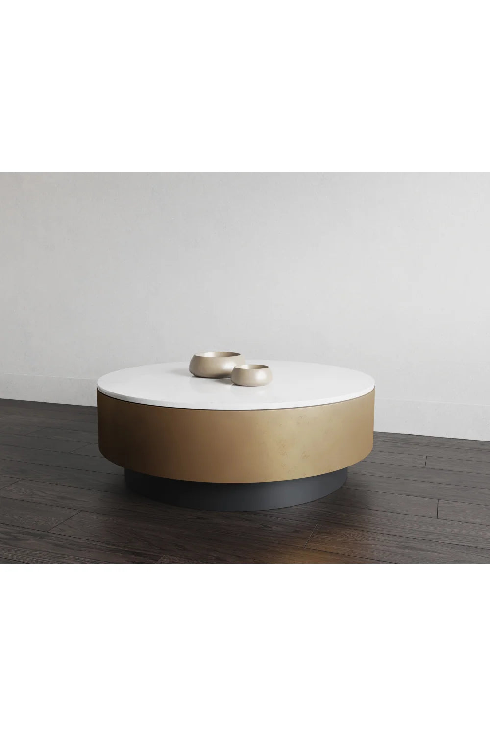 Luxury Round White Marble Coffee Table Modern Italian Style for Villa