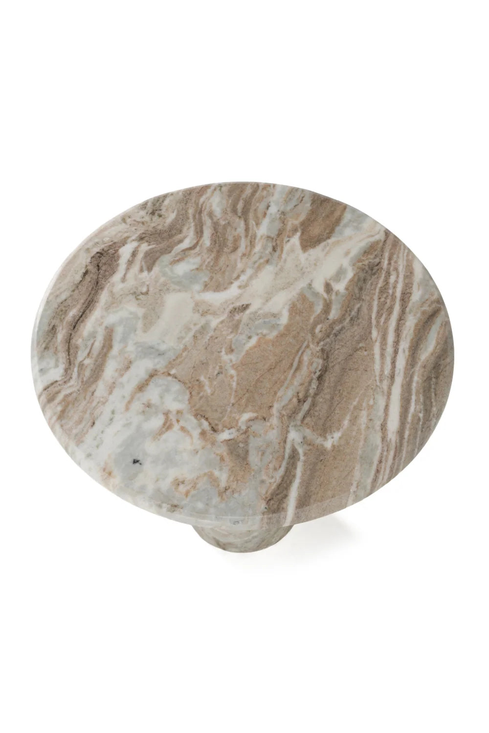 Luxury Round White Marble Coffee Table Modern Italian Style for Villa
