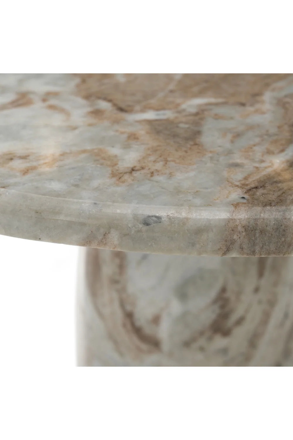 Luxury Round White Marble Coffee Table Modern Italian Style for Villa