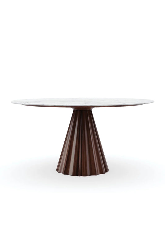 Luxury Round White Marble Dining Table Modern Italian Style for Villa