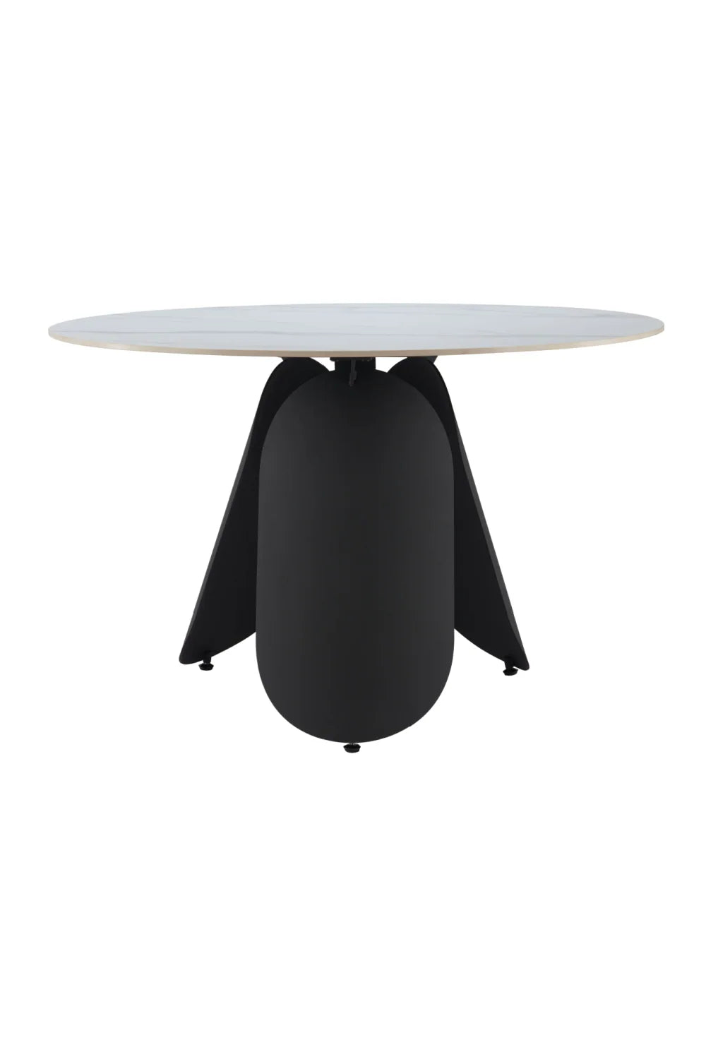 Luxury Round White Sintered Stone Dining Table Modern Italian Style for Villa