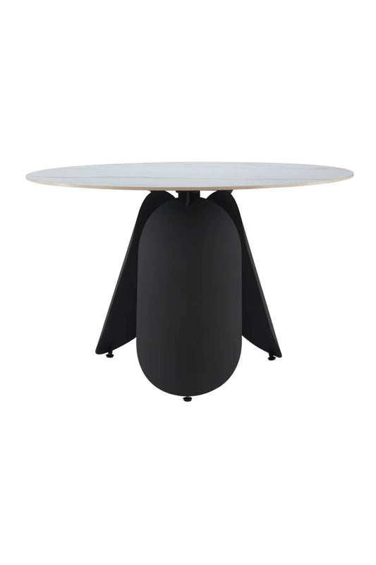Luxury Round White Sintered Stone Dining Table Modern Italian Style for Villa